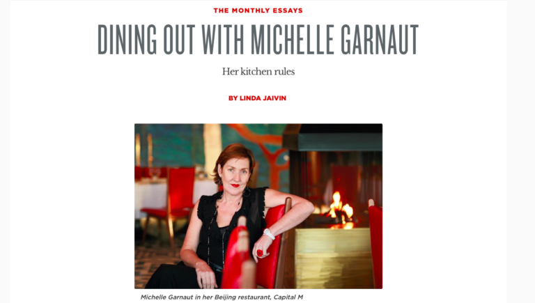 ‘Dining Out with Michelle Garnaut’ — A Conversation with Michelle in The Monthly